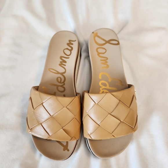 Sam Edleman sandal womens size 6 Adaley woven slide 1" platform open toe leather - Picture 2 of 10